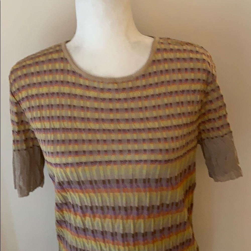 Missoni tan knit short sleeved striped top - Picture 4 of 16